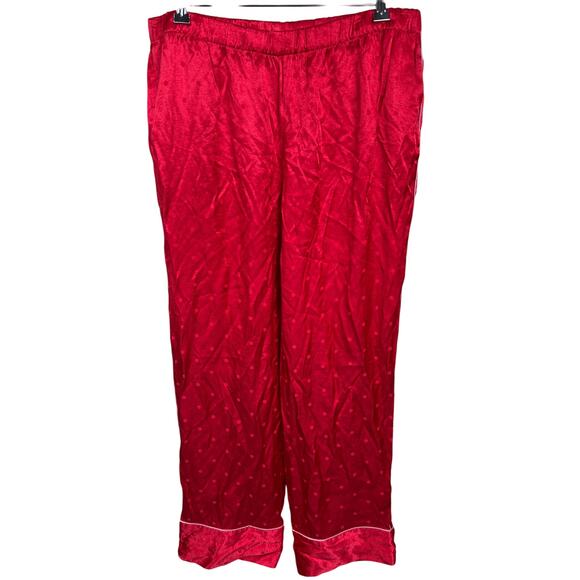 Victoria Secret Size Large Pajama Bottom Sleep Pants Satin Polka Dot - Picture 1 of 6